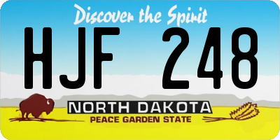 ND license plate HJF248