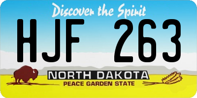 ND license plate HJF263