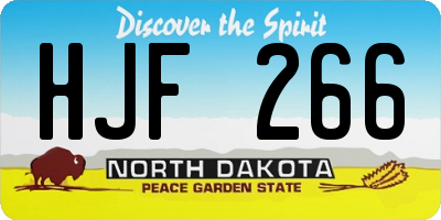 ND license plate HJF266