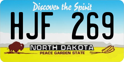 ND license plate HJF269