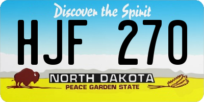 ND license plate HJF270