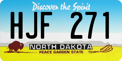 ND license plate HJF271