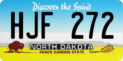 ND license plate HJF272