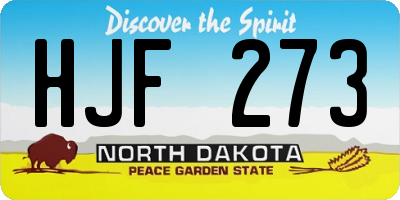 ND license plate HJF273
