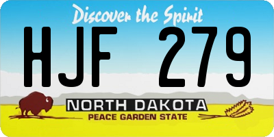 ND license plate HJF279