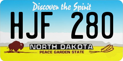 ND license plate HJF280