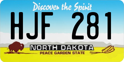 ND license plate HJF281
