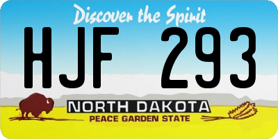 ND license plate HJF293