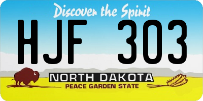 ND license plate HJF303