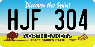 ND license plate HJF304