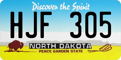 ND license plate HJF305