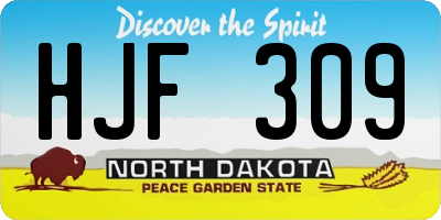 ND license plate HJF309
