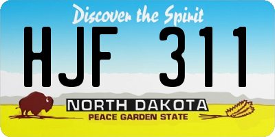 ND license plate HJF311