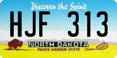 ND license plate HJF313
