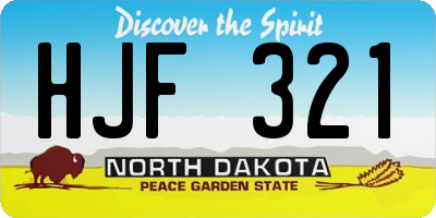 ND license plate HJF321
