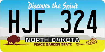 ND license plate HJF324