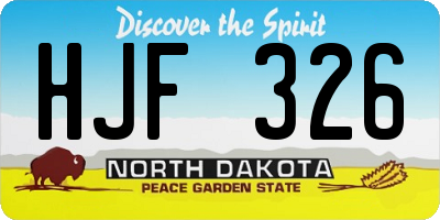 ND license plate HJF326