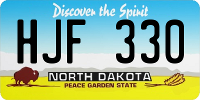 ND license plate HJF330