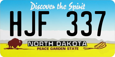 ND license plate HJF337