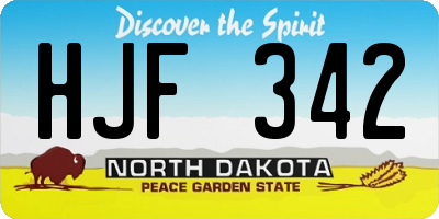 ND license plate HJF342