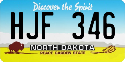 ND license plate HJF346
