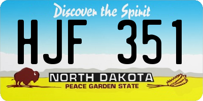 ND license plate HJF351
