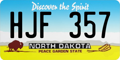 ND license plate HJF357