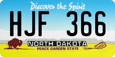 ND license plate HJF366