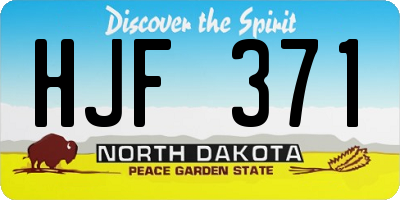ND license plate HJF371