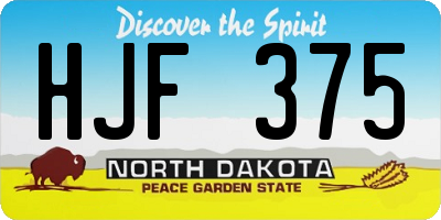 ND license plate HJF375