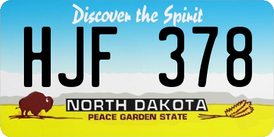 ND license plate HJF378