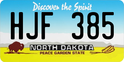 ND license plate HJF385