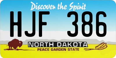 ND license plate HJF386