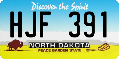 ND license plate HJF391