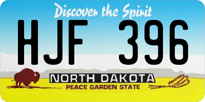 ND license plate HJF396