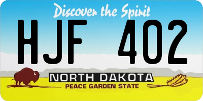 ND license plate HJF402