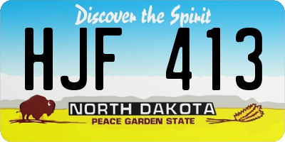 ND license plate HJF413