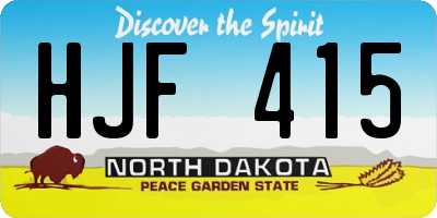 ND license plate HJF415