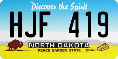 ND license plate HJF419