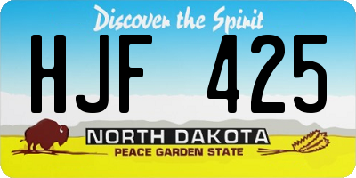 ND license plate HJF425