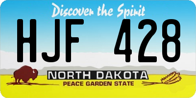 ND license plate HJF428