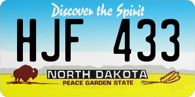 ND license plate HJF433