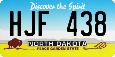 ND license plate HJF438