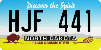 ND license plate HJF441