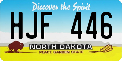 ND license plate HJF446