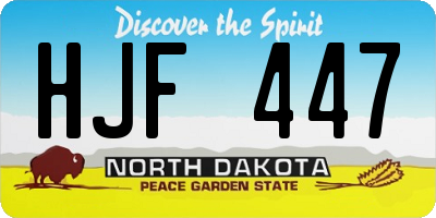 ND license plate HJF447