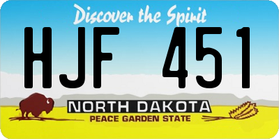 ND license plate HJF451