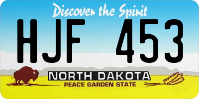 ND license plate HJF453