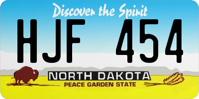 ND license plate HJF454