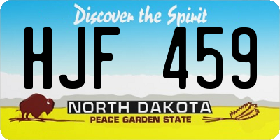 ND license plate HJF459